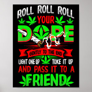 Ljuny Ogräs Pot Älskare Roll Joint Friend Smoking Poster