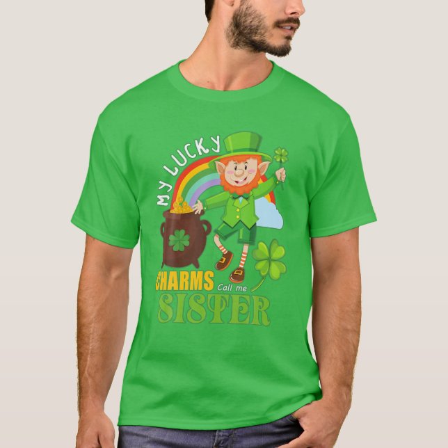 Ljuny Paddy Day St Patricks Lucky Charms Ring mig  T Shirt (Framsida)