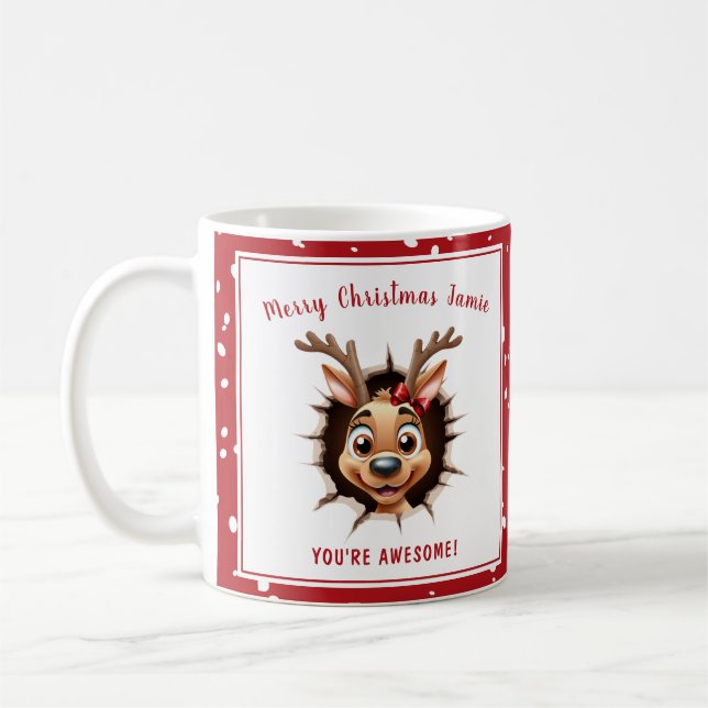 Ljuny Reindeer Girl Namn jul Kaffemugg (Vänster)