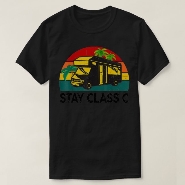 Ljuny RV Camping Stanna klass C Camper Motorhome R T Shirt (Design framsida)