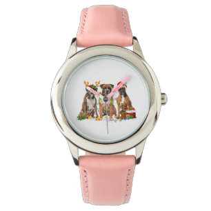 Ljuny Santa Boxer Hund Reindeer jul Armbandsur