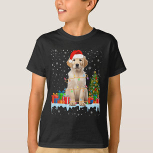 Ljuny Santa Labrador Hund jul Ljus Julafton Paj T Shirt