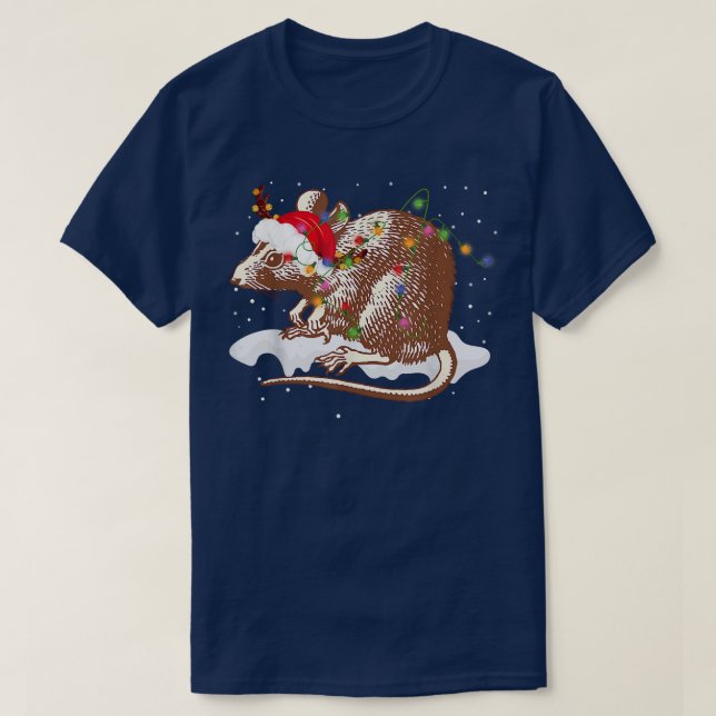 Ljuny Santa Råtta, Ljus Älskare Chri T Shirt (Design framsida)