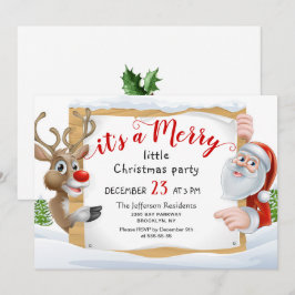 Ljuny Santa Reindeer Merry Little jul Party Inbjudningar