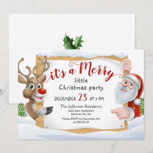 Ljuny Santa Reindeer Merry Little jul Party Inbjudningar