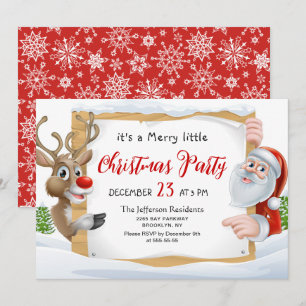 Ljuny Santa Reindeer Merry Little jul Party Inbjudningar