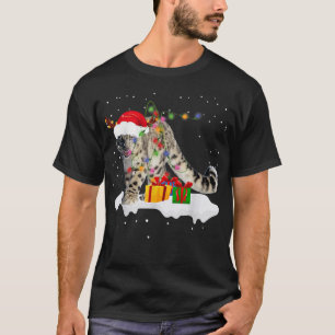 Ljuny Santa Snö Leopard jul Ljus Älskare Ch T Shirt