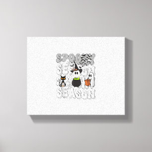 Ljuny Satt Spooky Season Halloween Cat Ghost Wom Canvastryck