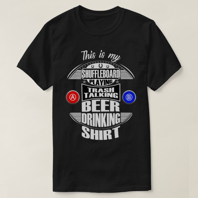 Ljuny Shuffleboard Spelar League Beer Drinking Gi T Shirt (Design framsida)