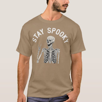 Ljuny Skeleton Stanna på Spooky Season Pumpkin Fal T Shirt