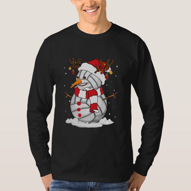 Ljuny Snögubbe Volleyball-jultomten Pajama Santa T Shirt (Framsida)