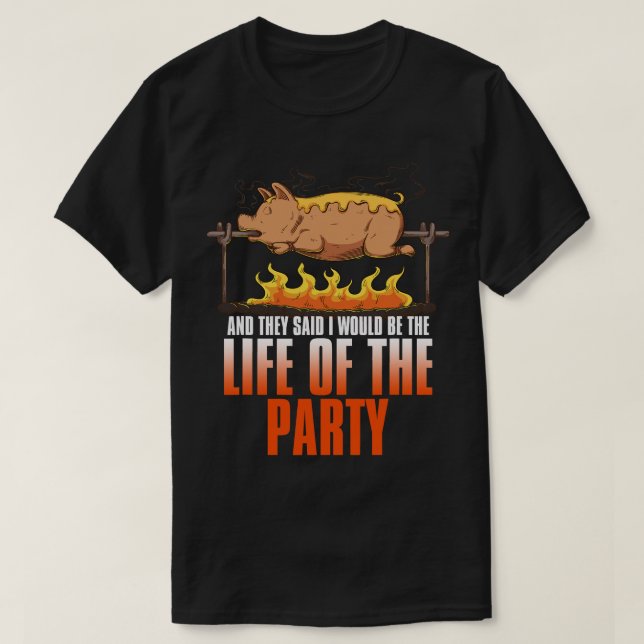 Ljuny som säger Rostat Gris Rotisserie Gris Älskar T Shirt (Design framsida)