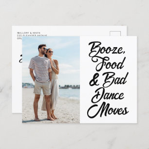 Ljuny Typografi Photo Beach Wedding Spara datumet Meddelande Vykort