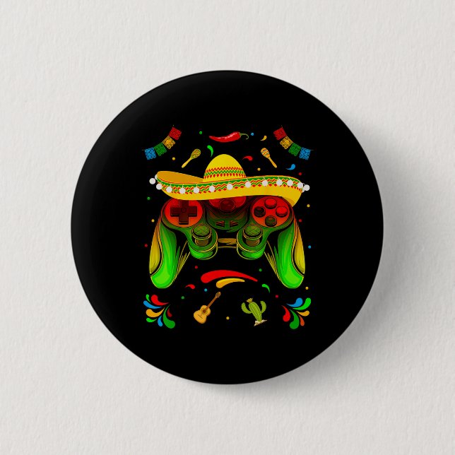 Ljuny videospel Cinco De Mayo Boys Kids Låt oss Fi Knapp (Framsida)