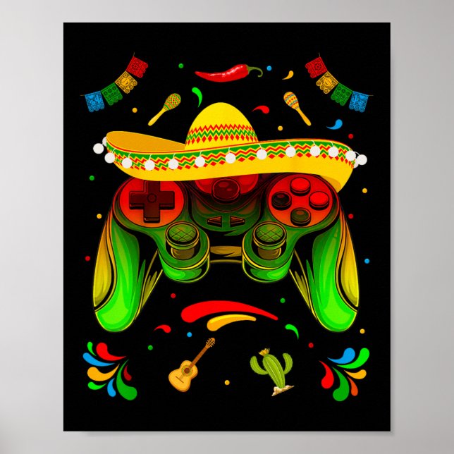 Ljuny videospel Cinco De Mayo Boys Kids Låt oss Fi Poster (Framsidan)
