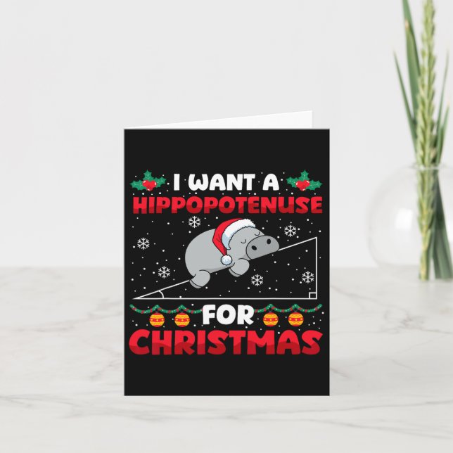 Ljunyj Jul Math Teacher Hippopotenuse Math Lo Kort (Framsida)