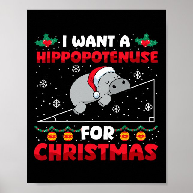 Ljunyj Jul Math Teacher Hippopotenuse Math Lo Poster (Framsidan)