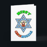 Ljunyt Chrismukah Friend-hälsningskort Helgkort<br><div class="desc">"Chrismukah" började 2003 på en TV-show som heter "The O.C.". Det kan tolkas som (1) en blandning av jul och Hanukkah under julhelgen i hem där man är judisk och en är kristen protestant. Det är ett sätt att fira båda sidor av en tvåreligiös familj och inte ont känslor genom...</div>