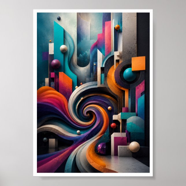 Ljus 3D Abstrakt Spiral Väggkonst (Framsidan)