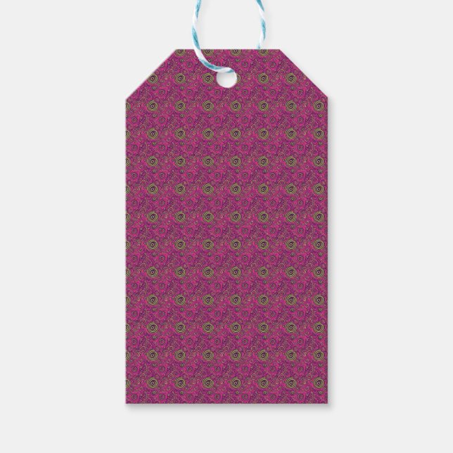 Ljus 60-tals Psykedelisk Paisley Retro Virvel Presentetikett (Framsidan)