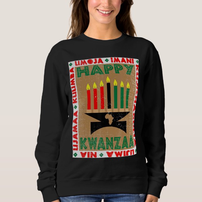 Ljus 7 Principer För Kwanzaa T Shirt (Framsida)