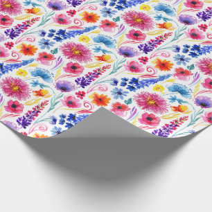 Ljus Abstrakt Akvarell Stil Blommor Presentpapper