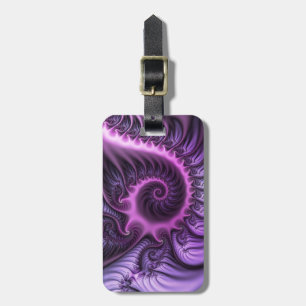 Ljus abstrakt cool rosa lila fraktal konst spiral bagagebricka