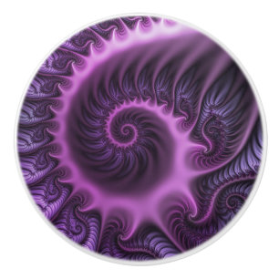 Ljus Abstrakt Cool Rosa Lila Fraktal Konst Spiral Knopp