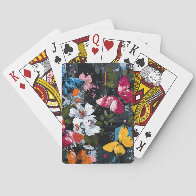 Ljus Abstrakt Fjärilsflykt (2) Casinokort (Baksidan)