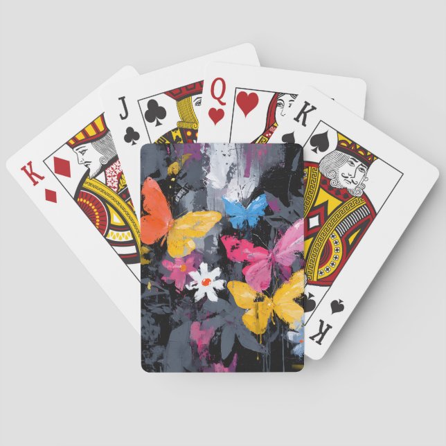 Ljus Abstrakt Fjärilsflykt (5) Casinokort (Baksidan)