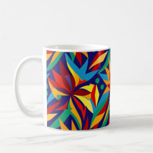 Ljus Abstrakt Geometrisk Tropisk Flerfärgad Kaffemugg