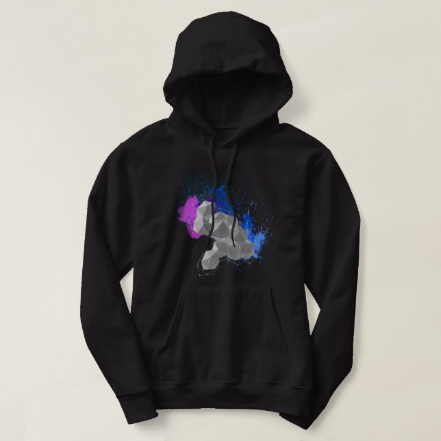 Ljus Abstrakt Konst Hoodie – Kreativ Färgrik St (Design framsida)