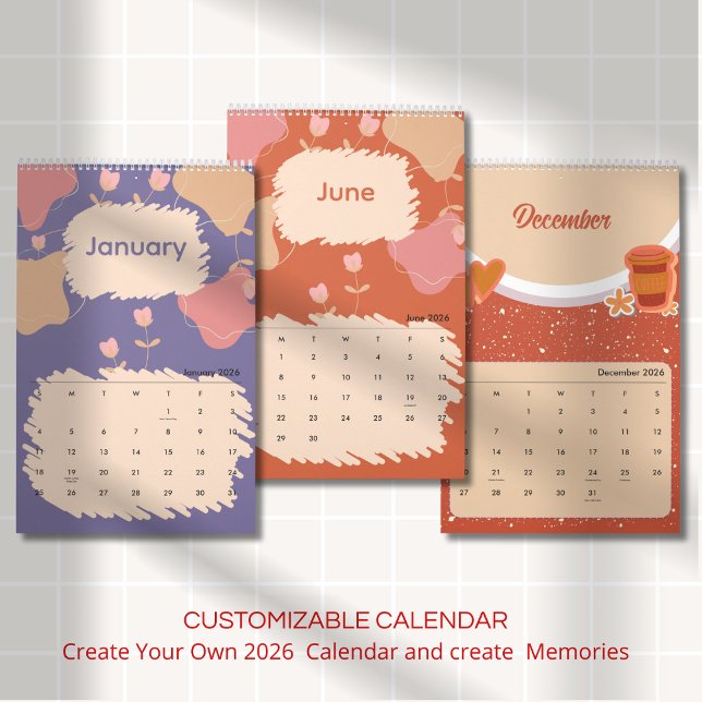 Ljus Abstrakt Pastell Blommor Kalender (Skapare uppladdad)