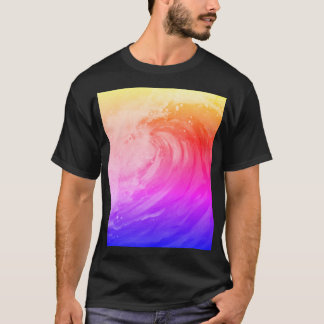 ljus affisch med regnbåge som visar en svag våg t shirt