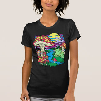 Ljus affisch T för svart T-shirt