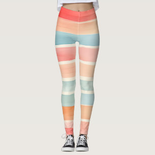 Ljus akvarellfärgad randig mönster leggings