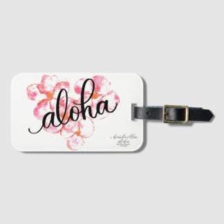 Ljus Aloha märkre för Plumeriablommabagage Bagagebricka