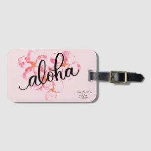 Ljus Aloha rosa märkre för Plumeriablommabagage Bagagebricka