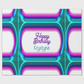Ljus anpassad Glad födelsedag Magenta Cyan Presentpapper