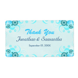 Ljus Aqua Blue Teal-Blommigt Stora bröllopsfavorit Fraktsedel