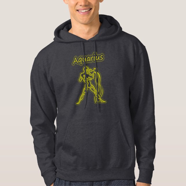 Ljus Aquarius Sweatshirt Med Luva (Framsida)