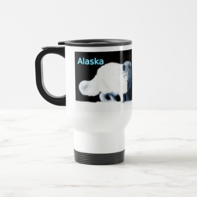 Ljus Arktisk Räv Resemugg (Vänster)