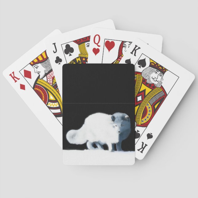 Ljus Arktisk Räv Spel Kort (Baksidan)