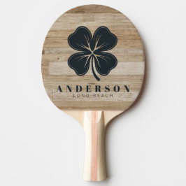 Ljus Askträ Fyrklöver med Namn Pingisracket