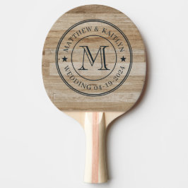 Ljus Askträ Hustru Monogram Stjärna Pingisracket