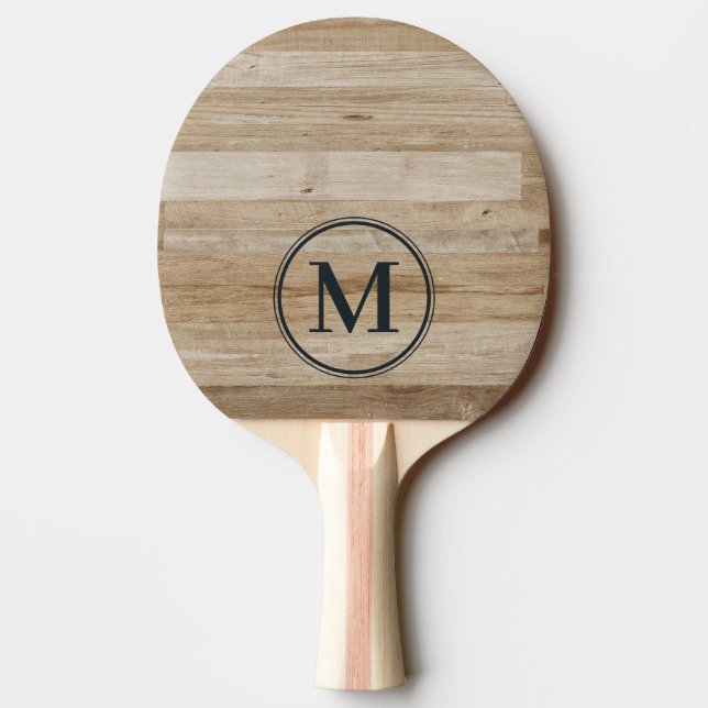 Ljus Askträ Monogram Pingisracket (Baksidan)