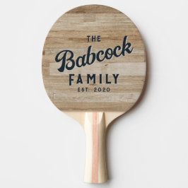 Ljus Askträ Retro Familj Namn & År Pingisracket