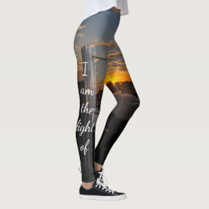 Ljus av stearinljus vid solnedgång leggings