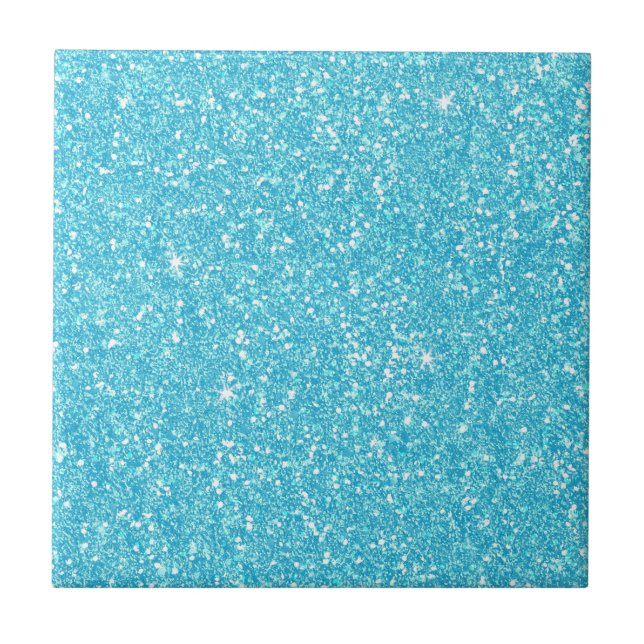 Ljus Baby blue Faux Glitter Kakelplatta (Framsidan)