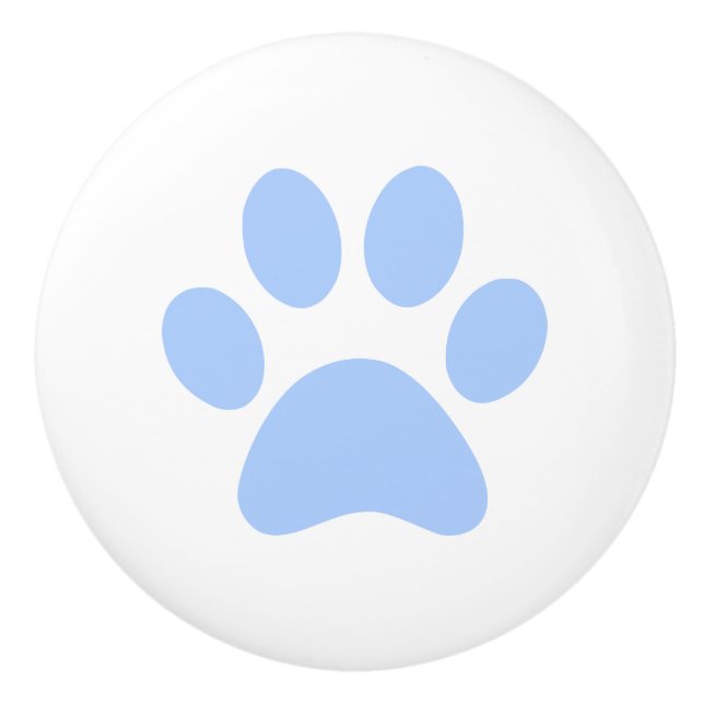 Ljus baby blue tasstryckpawprint knopp (Framsidan)
